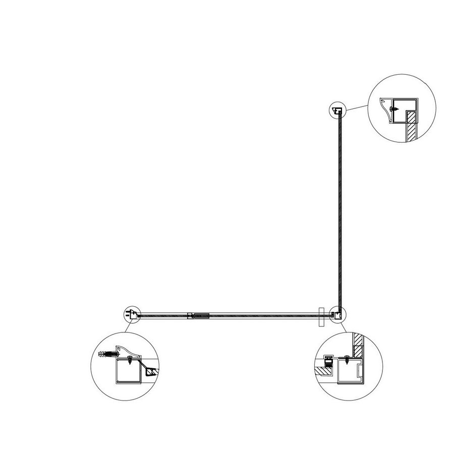 Douchecabine Best Design Baron H 90 Draaideur 90x90x200 cm 8 mm Helder Nano Glas Zwart