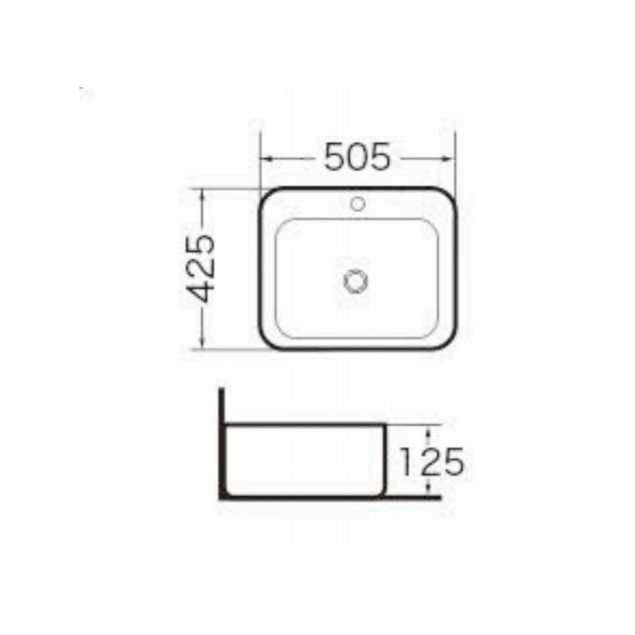 Wastafel Best Design Flaago Rechthoek 50 cm Mat Zwart