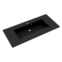 Wastafel Allibert Slide Solid Surface 100,2x46,2 cm Zwart Graniet