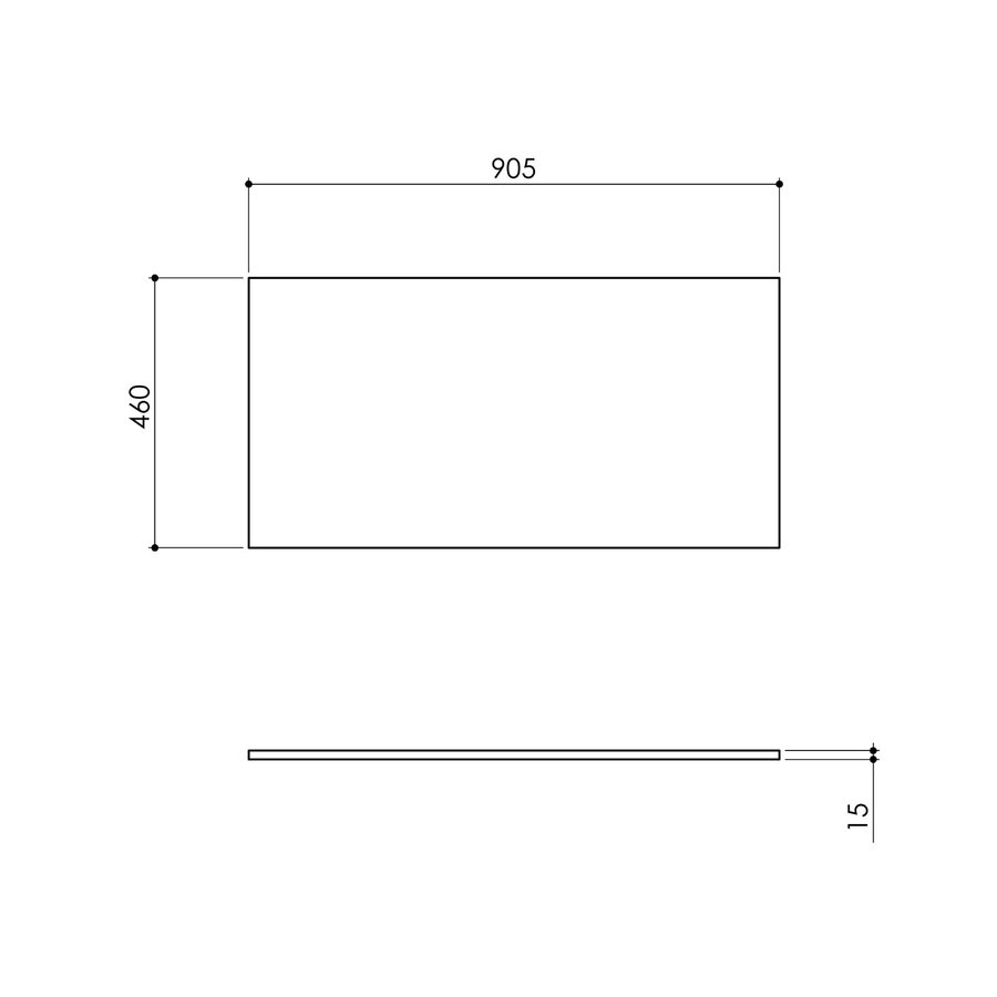 Wastafelblad Arcqua Topblad Marble 90x46 cm Cast Marble Mat Zwart