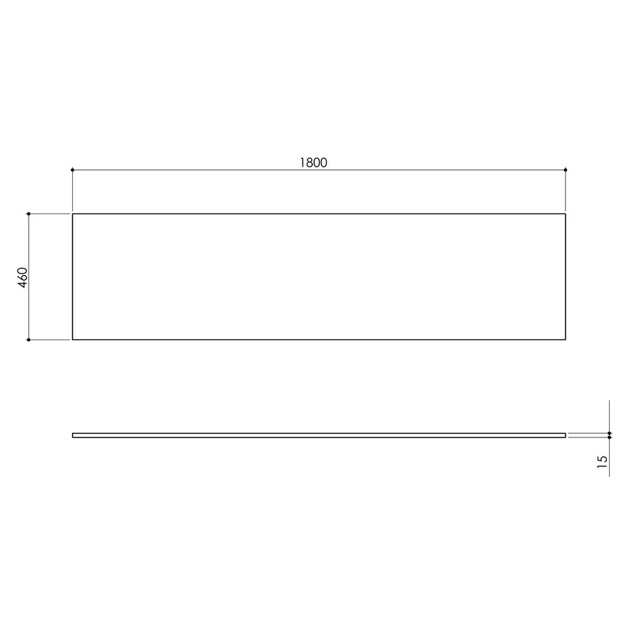 Wastafelblad Arcqua Topblad Marble 180x46 cm Cast Marble Mat Zwart