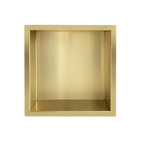 Inbouwnis Aquasplash Incorporado 30x30x10 cm Geborsteld Messing Goud 