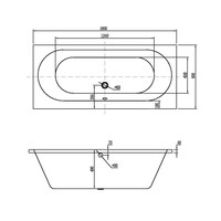 Ligbad Inbouw Aquasplash Puerto 180x80x50 Acryl Mat Wit