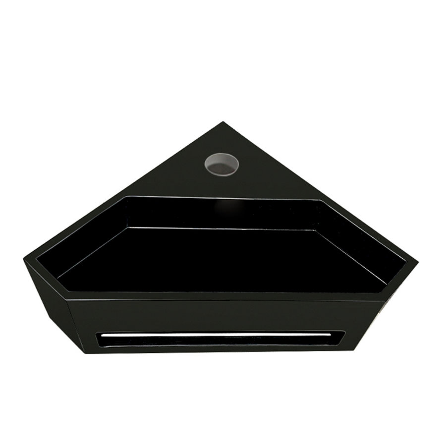 Hoekfontein Aquasplash Jolie 35x20 cm Solid Surface Mat Zwart