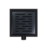 Doucheput Aquasplash Pozo met Zijuitlaat en Flens 15 cm Mat Zwart