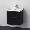 Badkamermeubelset Duravit D-Neo Wastafel Keramiek 65x48x62.5 cm Mat Eiken Zwart