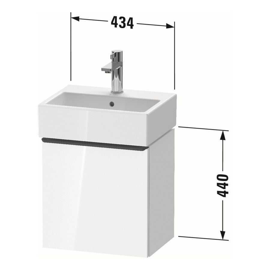 Badmeubel Duravit D-Neo Wand 43.4x32.2x44 cm Rechts Mat Eiken Zwart