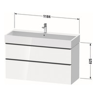Badmeubel Duravit D-Neo Wand 118.4x44.2x62.5 cm Mat Betongrijs