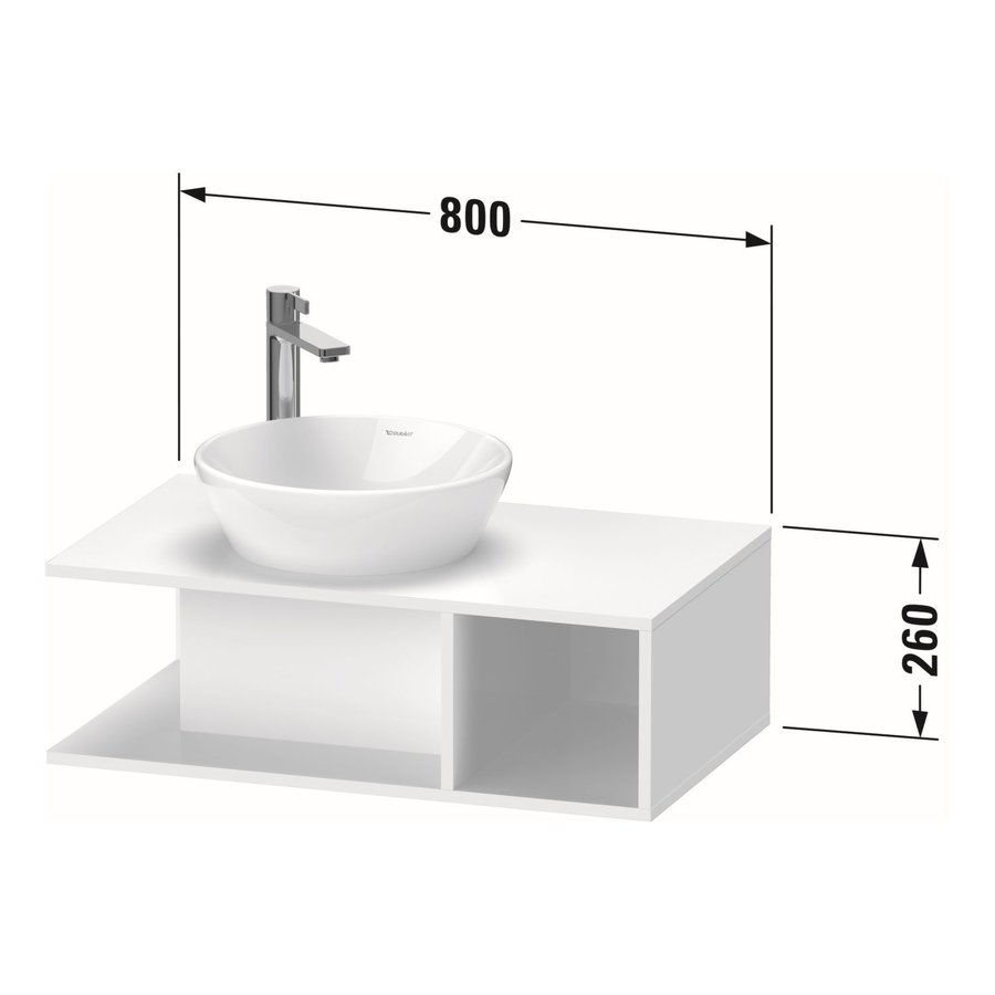 Badmeubel Duravit D-Neo Wand 80x48x26 cm Rechts Mat Taupe