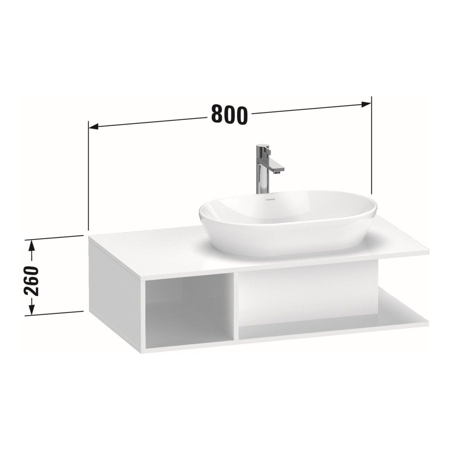 Badmeubel Duravit D-Neo Wand 80x48x26 cm Links Mat Eiken Zwart