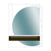 Gliss Design Calypso Spiegel tbv Onderkast 140 cm Rechts