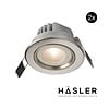 Häsler Inbouwspot Häsler Tarragona Incl. Fase Aansnijding Dimbaar 8 cm 4 Watt Warm Wit RVS Set 2x