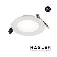 Inbouwspot Häsler Toscana Incl. Fase Aansnijding Dimbaar 9.2 cm 4 Watt Helder Wit RVS Wit Set 10x