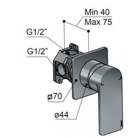 Douchekraan Inbouw Hotbath Gal Mengkraan Chroom (excl. inbouwdeel)