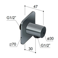 Wanduitlaat Hotbath Gal Vierkant Geborsteld Gunmetal PVD