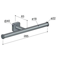 Dubbele Toiletrolhouder Hotbath Gal Geborsteld Gunmetal PVD