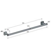 Handdoekhouder Hotbath Gal 64 cm Chroom