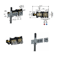 Inbouwkraan Hotbath Gal Thermostaatkraan met 2 Pushbuttons Geborsteld Messing PVD