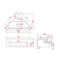 Hoekfontein Wiesbaden Julia 35x35x20cm Solid Surface Mat Zwart