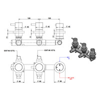 Inbouw Douchekraan Bongio Squandra Thermostatisch met 2 Stopkranen en Installatiebrug Mat Zwart