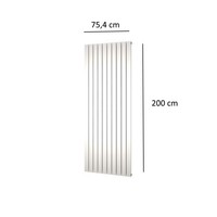 Designradiator Plieger Cavallino Retto Enkel 1666 Watt Middenaansluiting 200x75,4 cm Mat Zwart