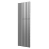 Designradiator Plieger Cavallino Retto Dubbel 1716 Watt Middenaansluiting 200x60,2 cm Zilver Metallic