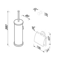 Toiletset Accessoires Geesa Nemox met Toiletborstel Toiletrolhouder en Handdoekhaak RVS