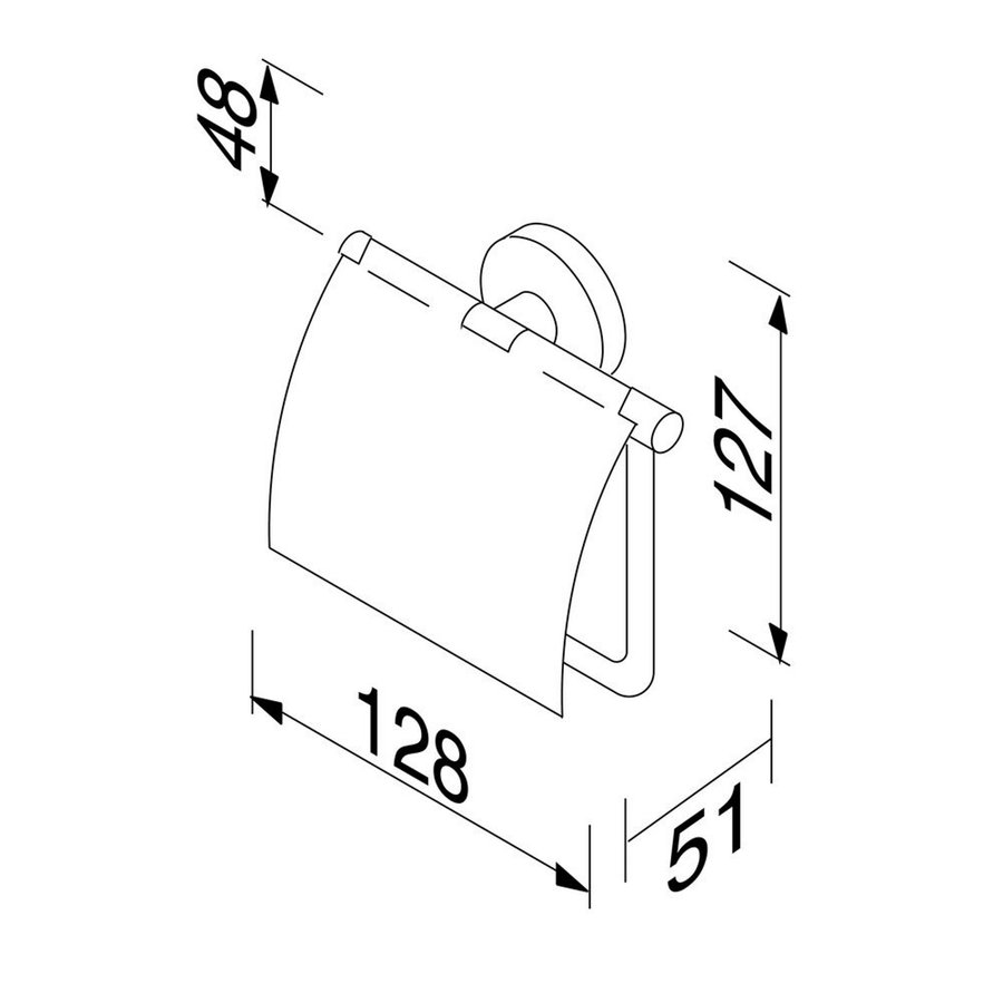 Toiletrolhouder Geesa Nemox met Klep Zwart