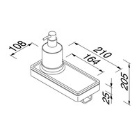 Planchet met Zeepdispenser en Handdoekhaak Geesa Frame Zwart Chroom