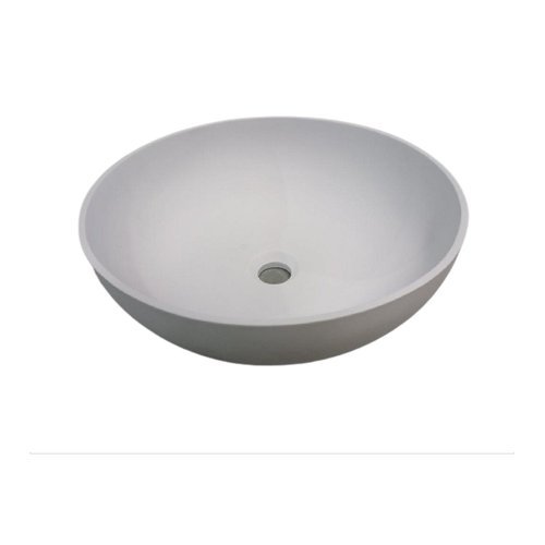 Waskom Njoy Solidthin Rond 39 cm Met Pop-Up Solid Surface Mat Wit 