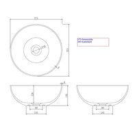 Waskom Njoy Solidthin Rond 39 cm Met Pop-Up Solid Surface Mat Wit