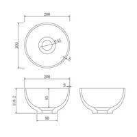 Waskom Njoy Solidthin Rond 20 cm Met Pop-Up Solid Surface Mat Wit