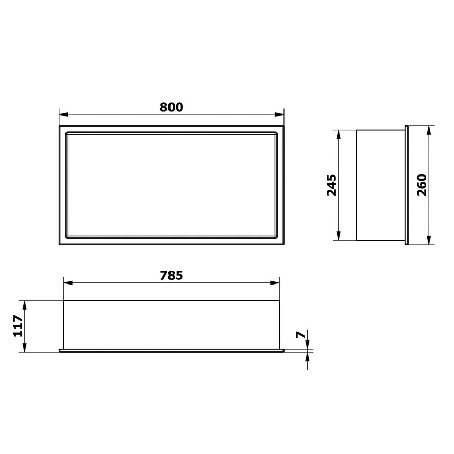 Inbouwnis Sapho Inserta 80x26x11 cm Wit