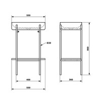 Wastafel Onderstel Sapho Puno 55x78x36 cm Mat Zwart