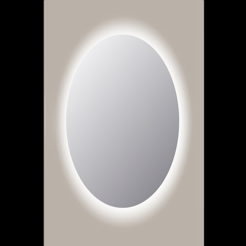 Spiegel Ovaal Sanicare Q-Mirrors 100x70 cm PP Geslepen LED Warm White Zonder Sensor 