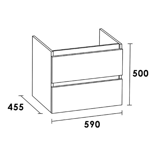 Badkamermeubel Sanitop Solution 60 cm Black Wood Zwart 