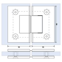 Glasscharnier Just Creating 180 Graden 1 Stuks t.b.v. W2 Goud