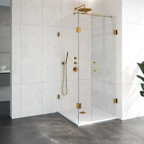 Douchecabine Compleet Just Creating Profielloos 3-Delig 90x90 cm Goud 