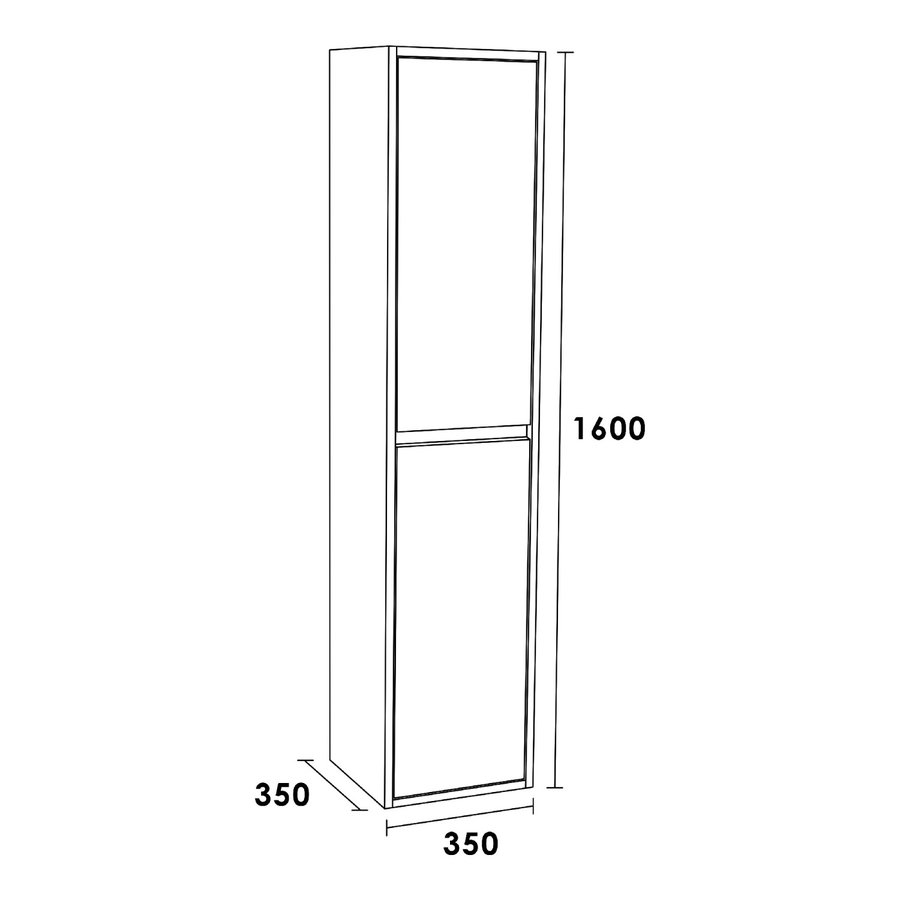 Hoge Kast NEXXT Exclusive Line 160x35x35 cm Mat Grijs