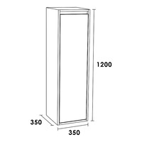 Hoge Kast NEXXT Exclusive Line Rechtsdraaiend 120x35x35 cm Mat Grijs