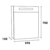 Spiegelkast 2.0 Exclusive Line 60cm Rechtsdraaiend Mat Grijs