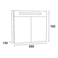 Spiegelkast 2.0 Exclusive Line 80cm Sahara