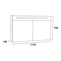 Spiegelkast 2.0 Exclusive Line 120cm Burned Bark