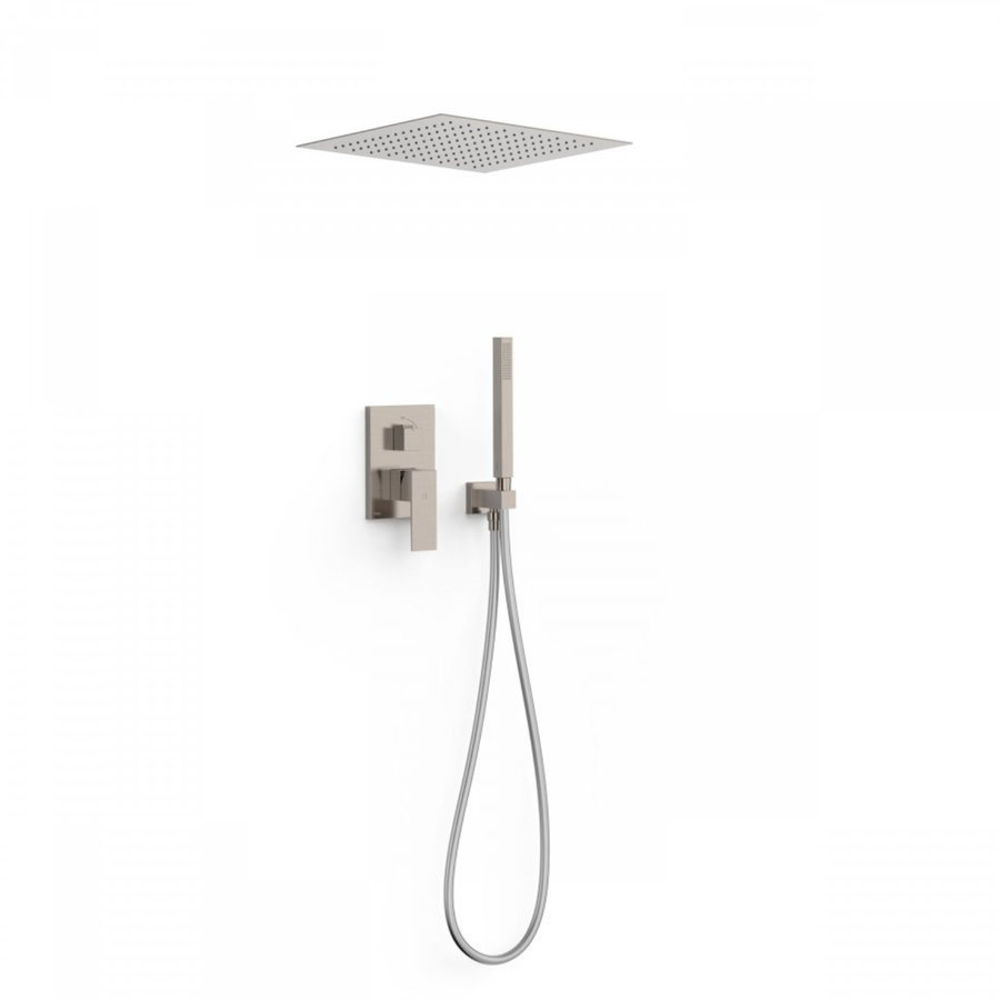 Regendoucheset Inbouw Tres Cuadro Exclusive Met Plafonddouche en Handdoucheset met Staafhanddouche RVS