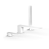 Tres Badrandkraan Tres Slim Exclusive met Handdoucheset Rechte Uitloop 22 cm Mat Wit
