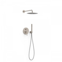 Regendoucheset Inbouw Tres Study Exclusive Rond 30 cm Met Wandarm en Handdoucheset met Staafhanddouche Rapid Box RVS