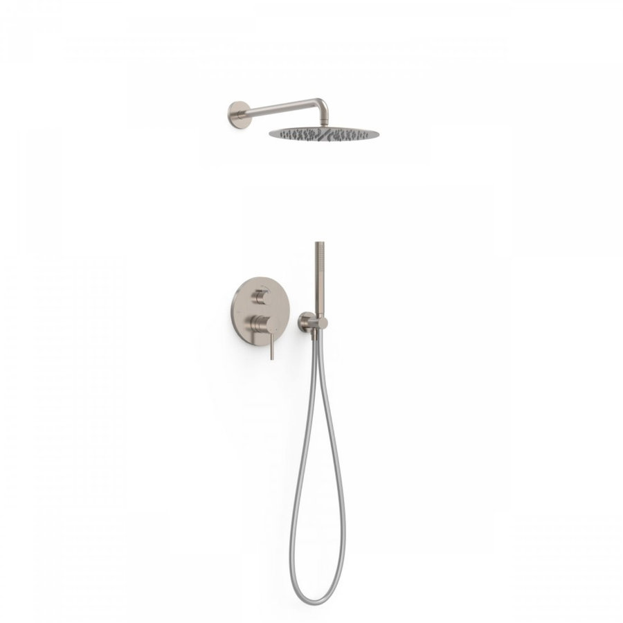 Regendoucheset Inbouw Tres Study Exclusive Rond 30 cm Met Wandarm en Handdoucheset met Staafhanddouche Rapid Box RVS