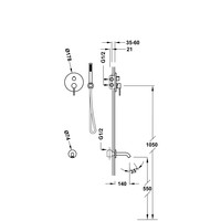 Badkraan Inbouw Tres Study Exclusive met Staafhanddouche, Wanduitloop en Mengkraan Rapid Box RVS