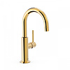 Tres Wastafelmengkraan Tres Study Exclusive 27,5 cm met Hendel Uitloop Gebogen Rond Goud