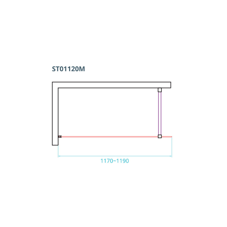 Inloopdouche Van Rijn ST01 Met Stabilisatiestang 120x200 cm Rookglas 8 mm Chroom